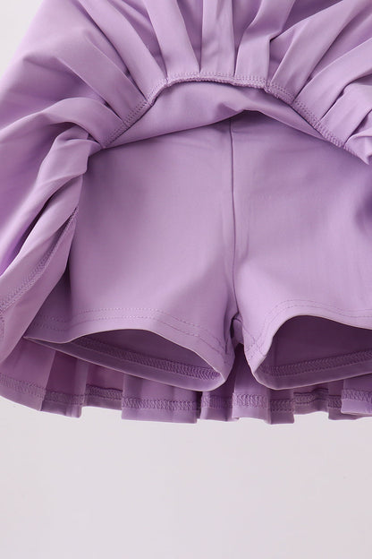Purple pleated skort