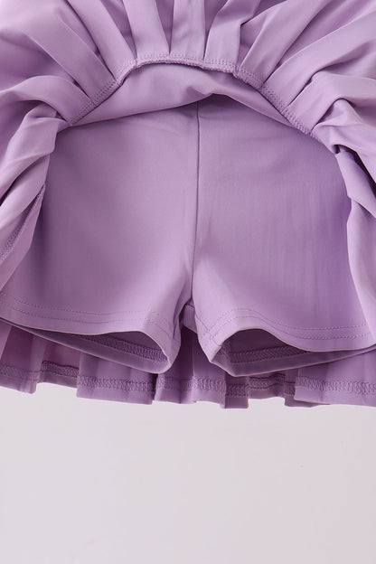 Purple pleated skort