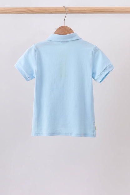 Blue Tractor Embroidered Polo
