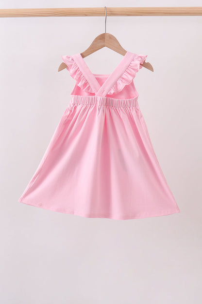 Pink football applique everyone has fun dress