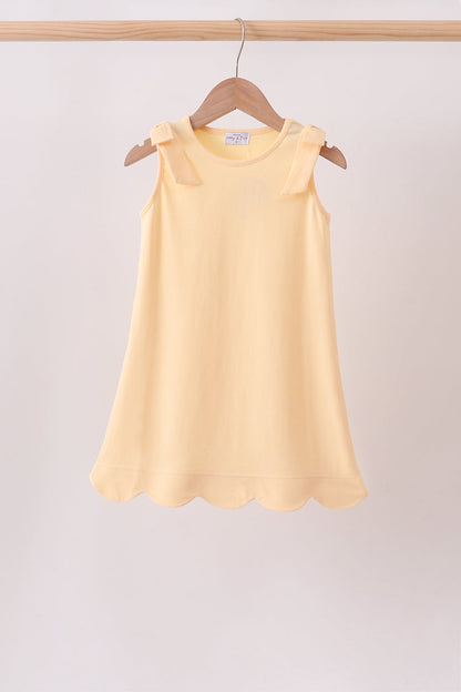 Buttercup Scalloped Bow Dress