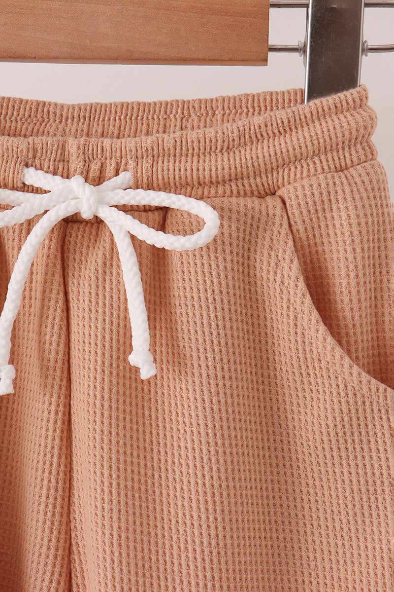 Oatmeal scalloped pants set