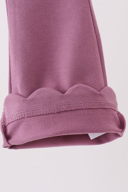 Dusty mauve scalloped bell pants