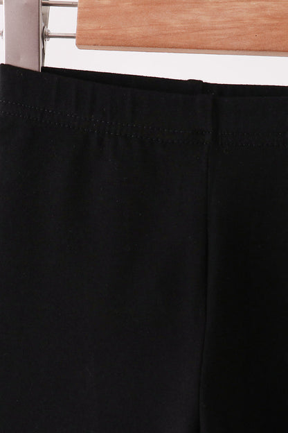 Black scalloped leggings