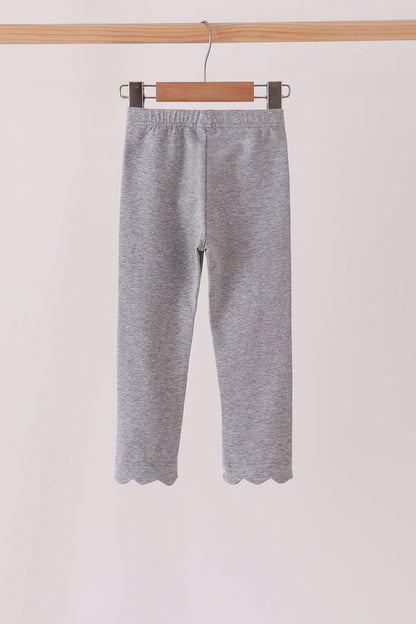 Grey scalloped leggings