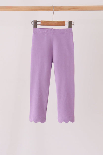 Deep violet scalloped leggings