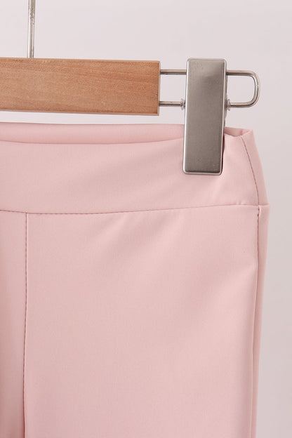 Pink scallped zipper active set