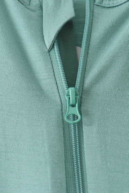 Sage zipper bamboo romper