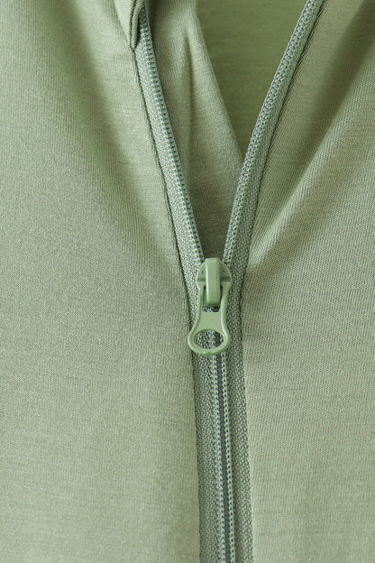 Green zipper bamboo anti-slip romper