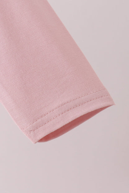 Pink ruffle zipper bamboo anti-slip romper