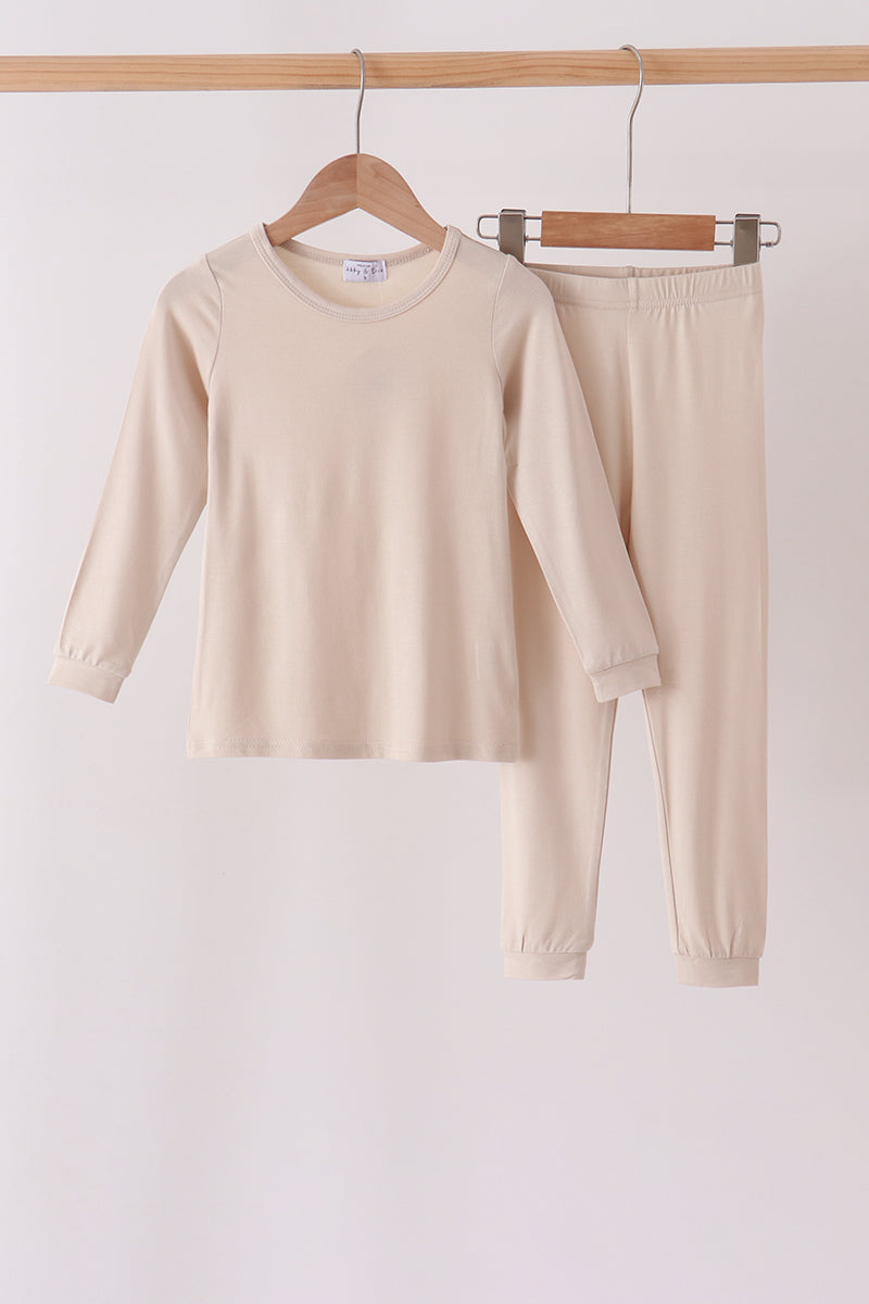 Beige bamboo pajama set