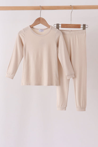 Beige bamboo pajama set – wholesale for boutiques | Honeydew USA