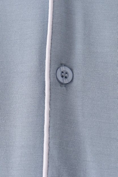 Blue bamboo mom pajama set