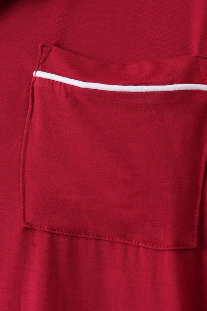 Burgundy bamboo mom pajama set – view 4