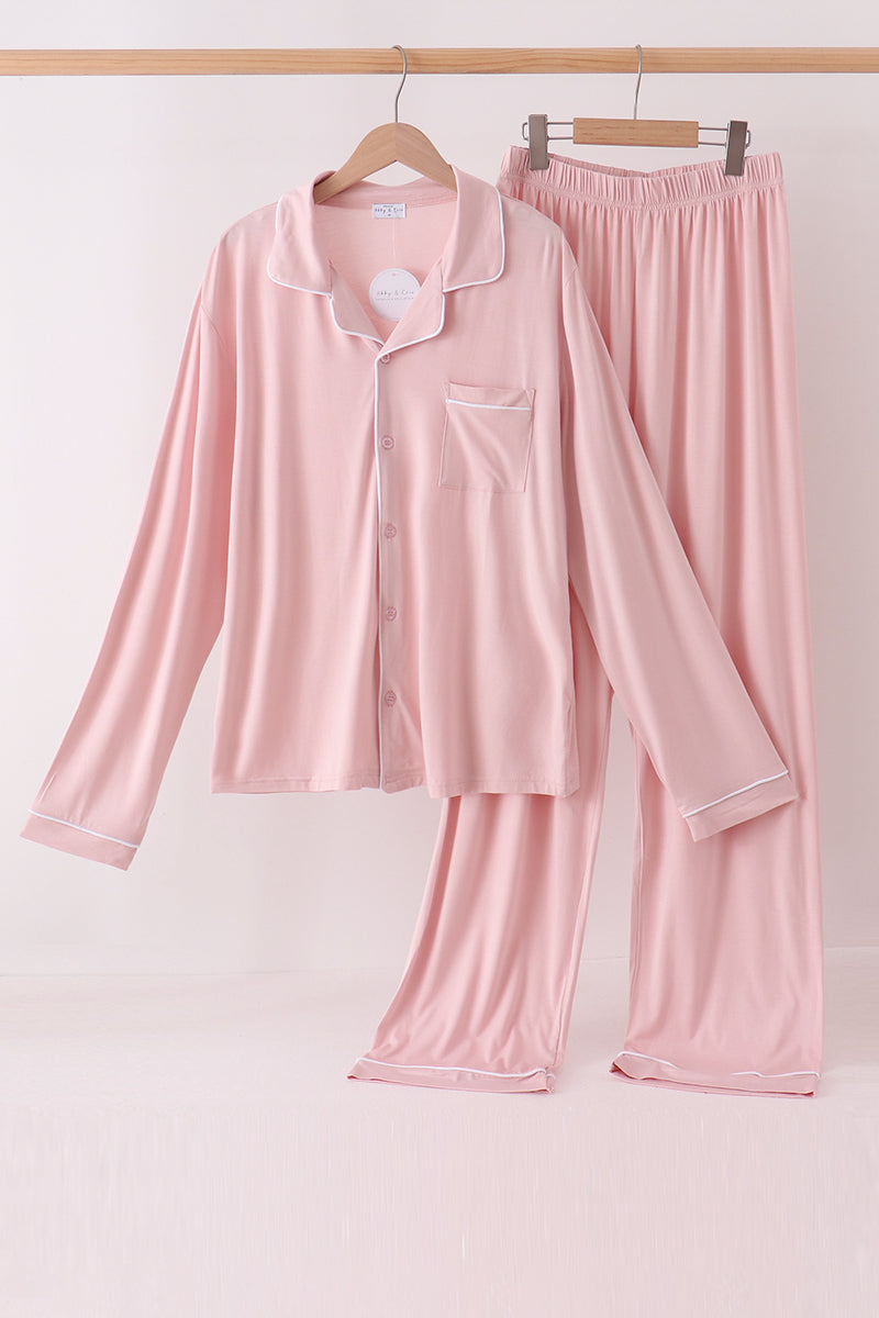 Pink bamboo mom pajama set – wholesale for boutiques | Honeydew USA