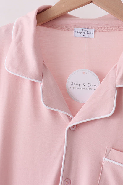 Pink bamboo mom pajama set – view 2