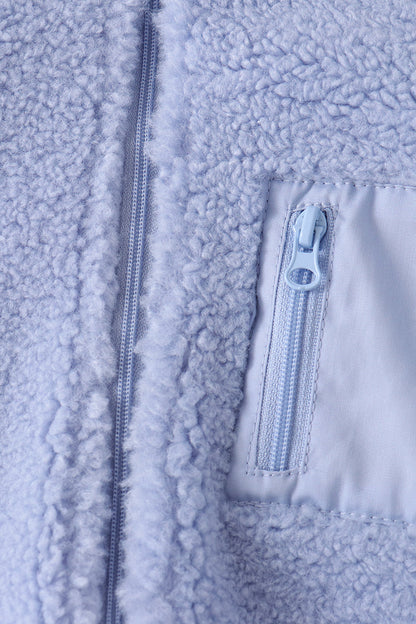 Blue fleece zipper jacket