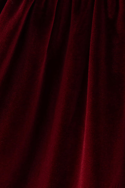 Maroon velvet bow dress