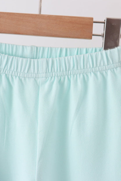 Blue turkey embroidery stripe pants set