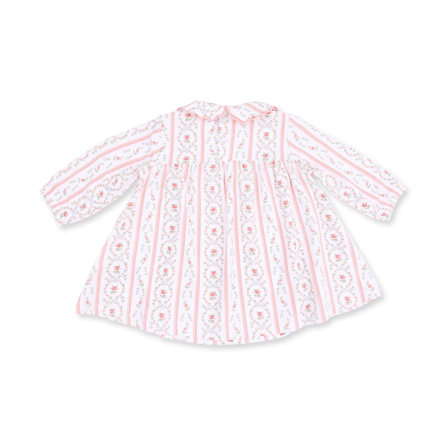 Marnie Rosebud Stripe - Long Sleeve Petal Collar Dress and Bloomer