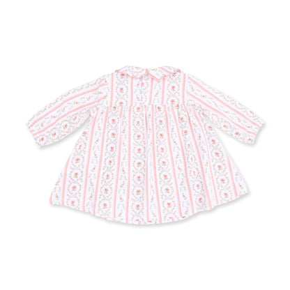 Marnie Rosebud Stripe - Long Sleeve Petal Collar Dress and Bloomer