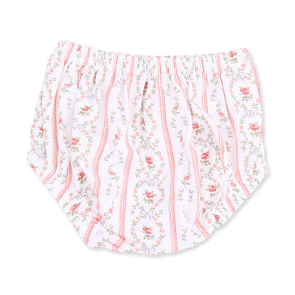 Marnie Rosebud Stripe - Long Sleeve Petal Collar Dress and Bloomer