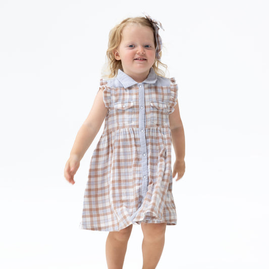 Western Plaid - Western Pearl Snap Dress and Bloomer