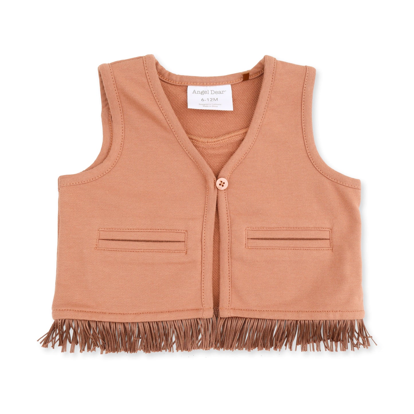Solid Mocha Mousse - Western Fringe Vest