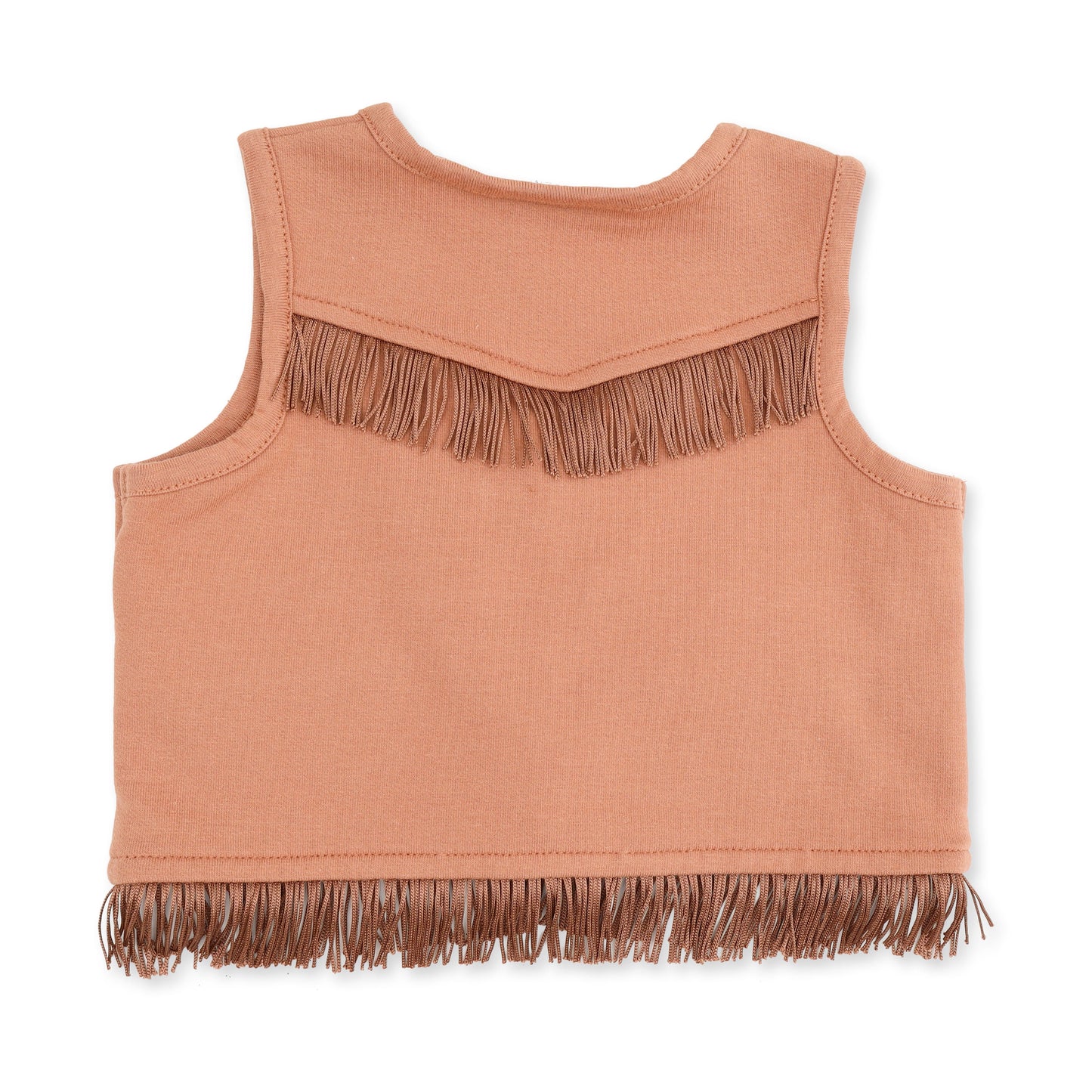 Solid Mocha Mousse - Western Fringe Vest