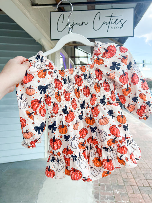 Pumpkin Ruffle Dress - Cajun Cuties & Co