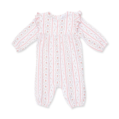 Marnie Rosebud Stripe - Long Sleeve Petal Ruffle Romper