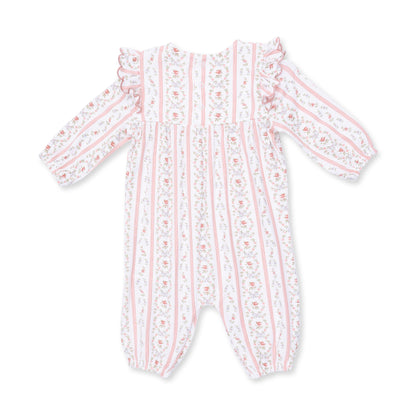 Marnie Rosebud Stripe - Long Sleeve Petal Ruffle Romper