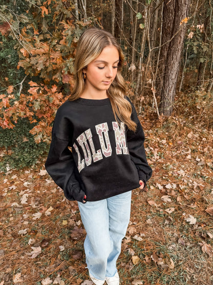 Lulu Mac black Camo Sweatshirt