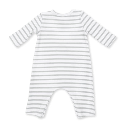 Cows Blue - Long Sleeve Snap Shoulder Romper