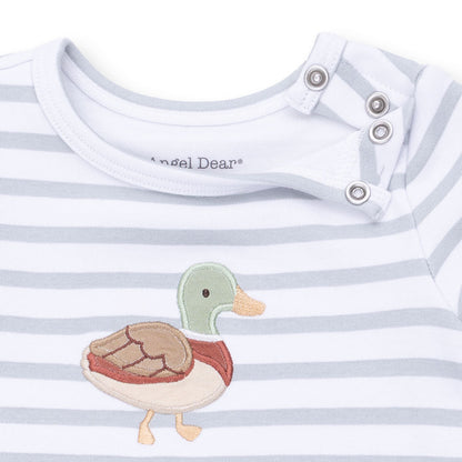Mama Mallard - Long Sleeve Snap Shoulder Romper
