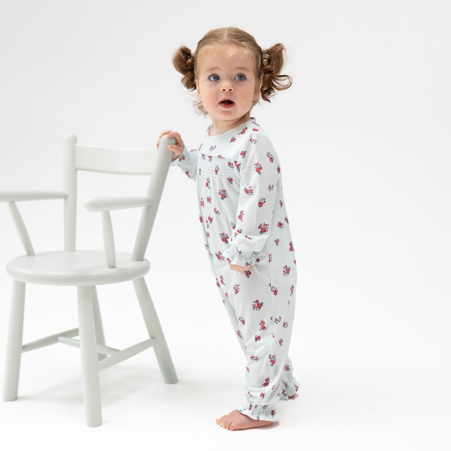 Alyssa Floral - Smocked Long Sleeve Romper