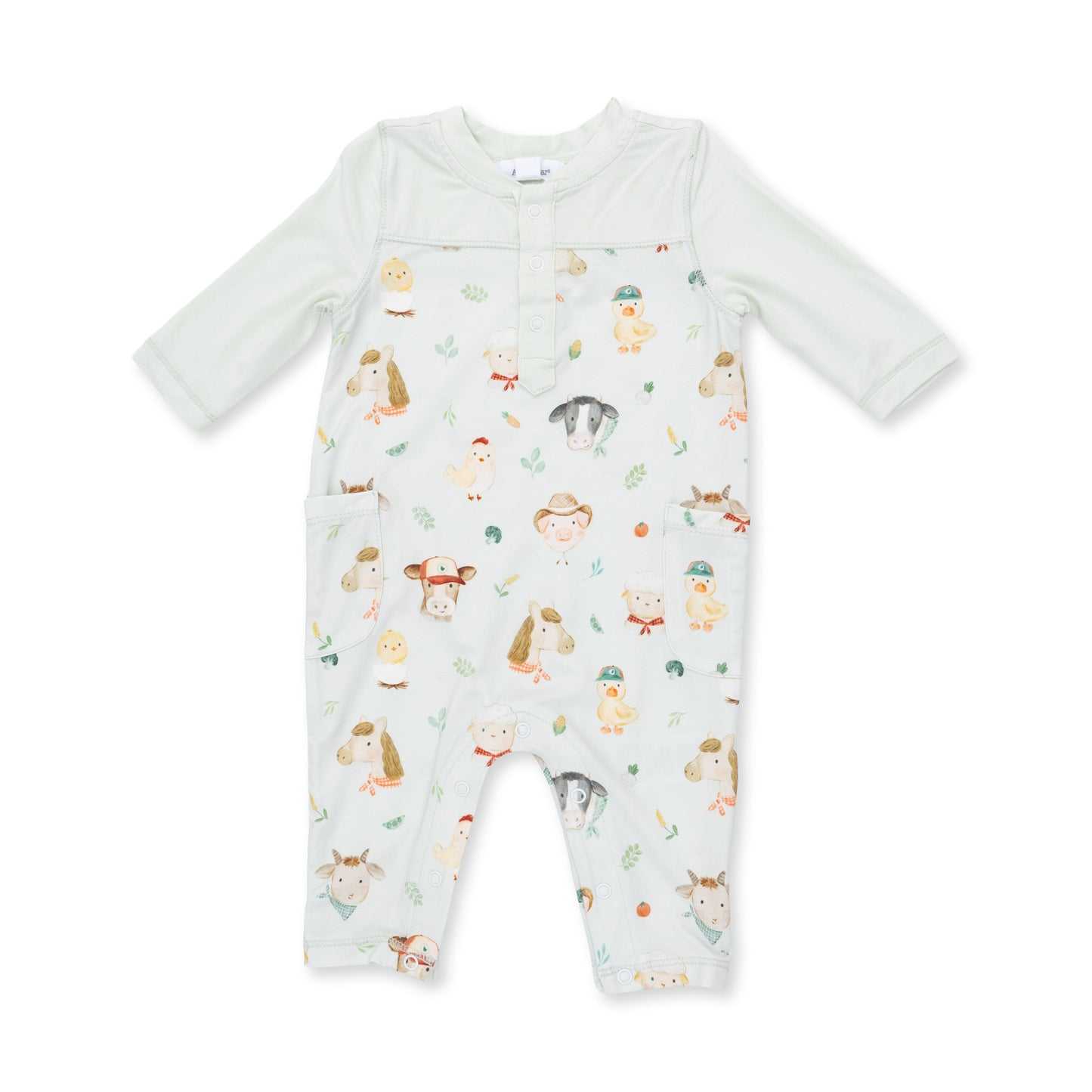 Baby Farm Faces - Romper with Contrast Sleeves