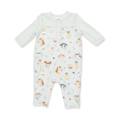 Baby Farm Faces - Romper with Contrast Sleeves