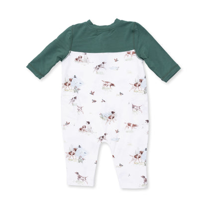 Pointer Pups and Duck Buddies - Romper with Contrast Sleeves