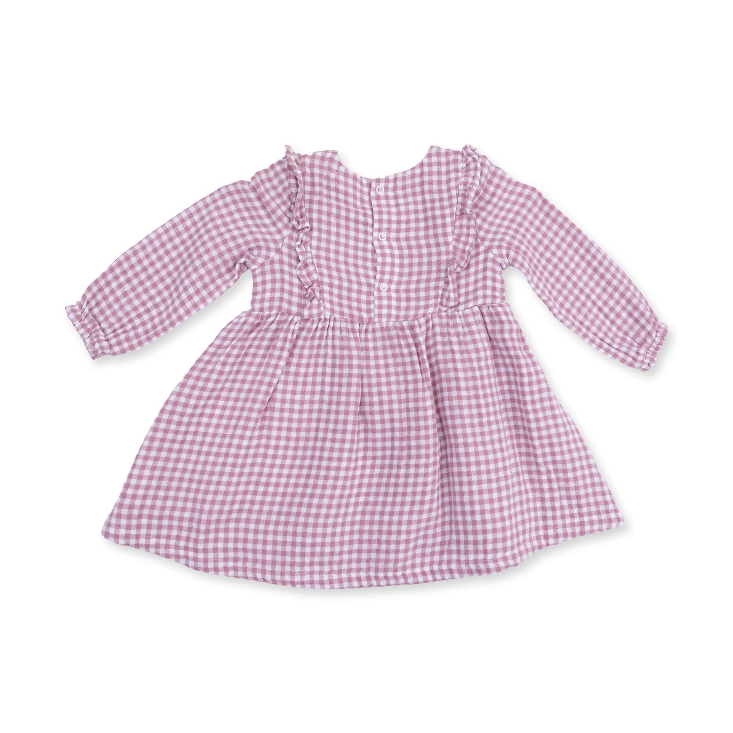 Berry Gingham - Long Sleeve Ruffle Dress and Legging