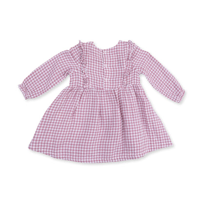 Berry Gingham - Long Sleeve Ruffle Dress and Legging