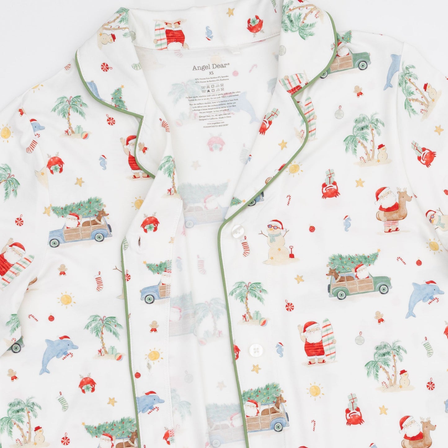 Beach Christmas - Adult Long Sleeve Coat Style and Pant with Pockets