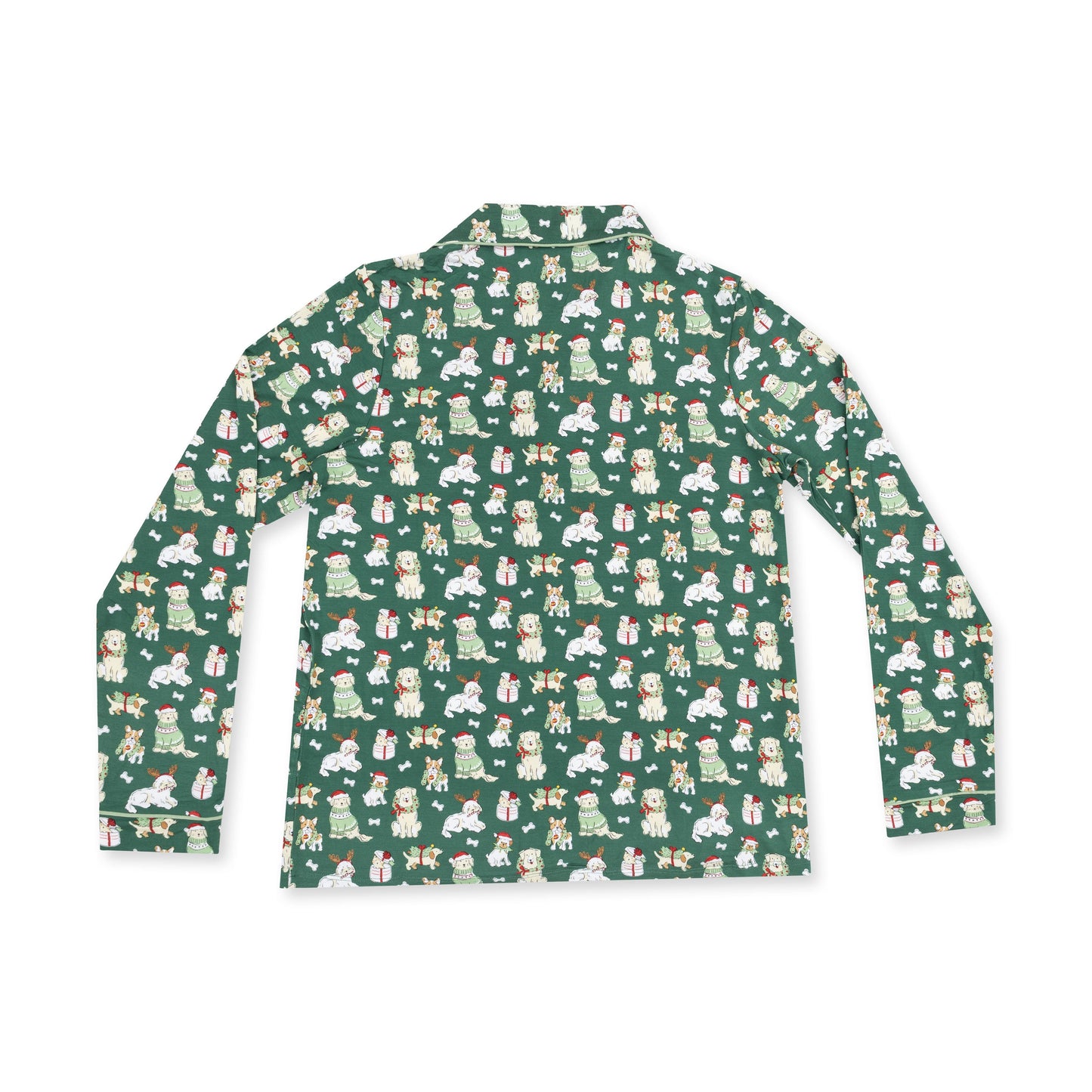 Christmas Dogs Uni - Adult Long Sleeve Coat Style and Pant with Pockets