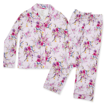 Dahlia Floral - Adult Long Sleeve Coat Style and Pant with Pockets