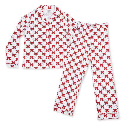 Festive Bows - Adult Long Sleeve Coat Style with Pants