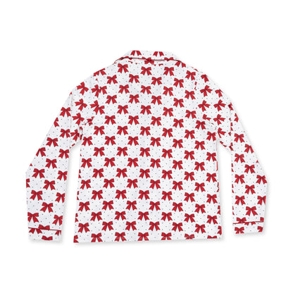 Festive Bows - Adult Long Sleeve Coat Style with Pants