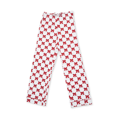 Festive Bows - Adult Long Sleeve Coat Style with Pants