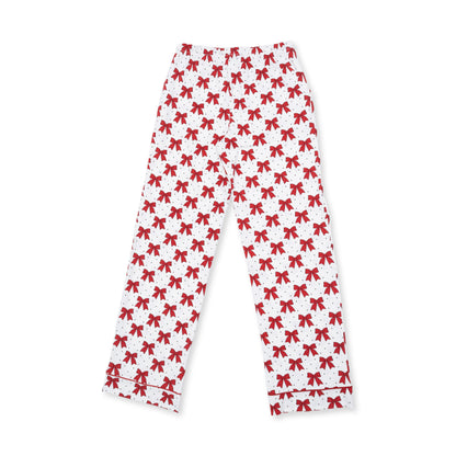 Festive Bows - Adult Long Sleeve Coat Style with Pants