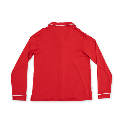 Ribbon Red - Adult Long Sleeve Coat Style and Pant with Pockets