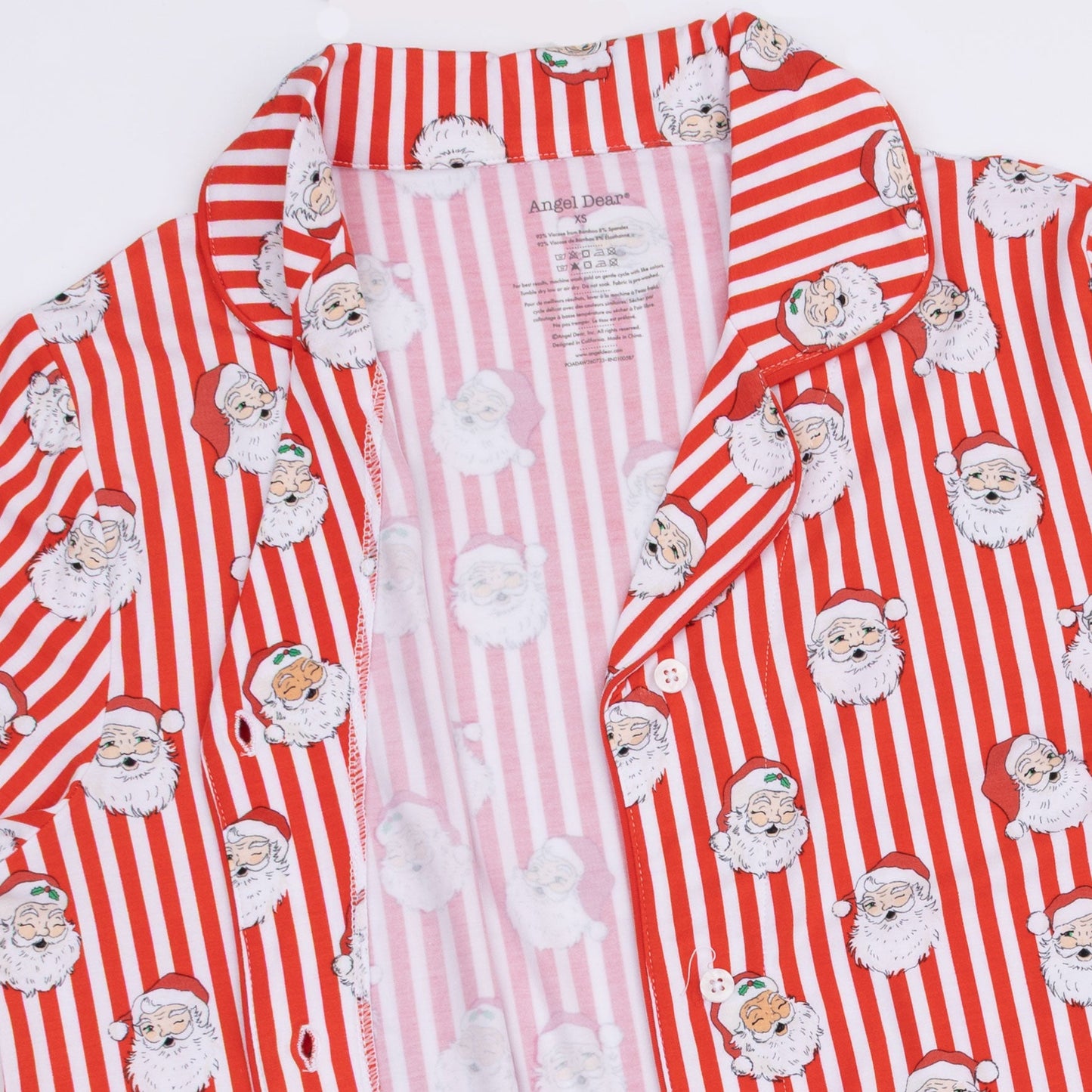 Vintage Santa Stripe - Adult Long Sleeve Coat Style and Pant with Pockets